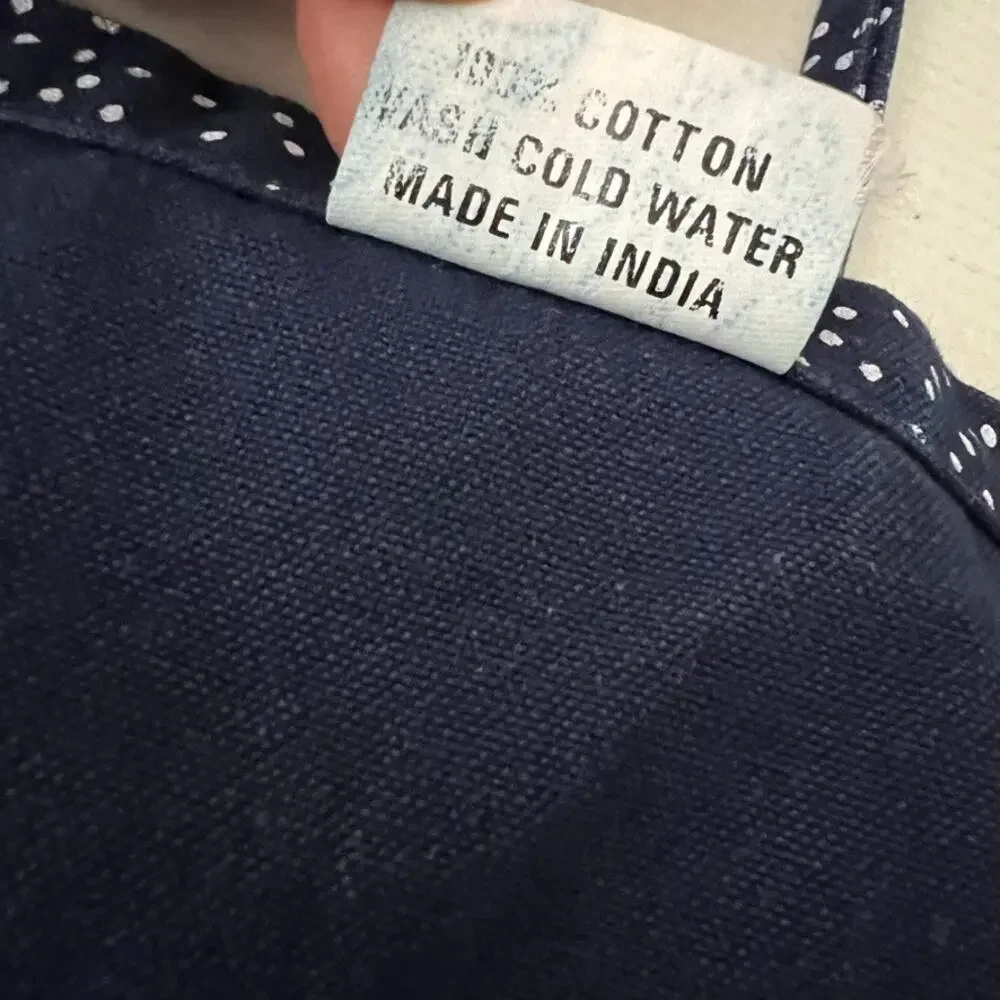 Crate & Barrel Blue Kitchen Apron Cotton